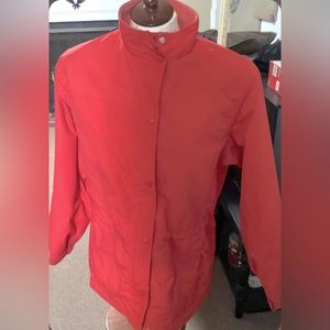 L.L. Bean Red Coat vintage button zip fleece lined women’s size medium